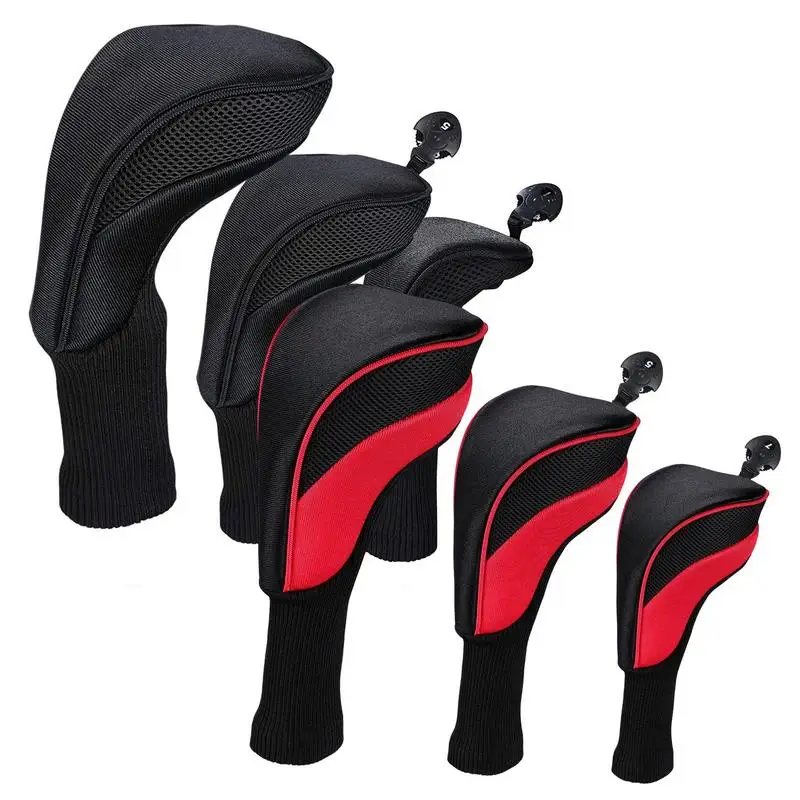 

Golf Club Cover Dustproof Head Covers For Golf Clubs 3Pcs Head Covers Thick Sponge Liner Lining Interchangeable No. Tags 3 4 5 6