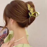 new women metal hair claw elegant gold wheat hair clips barrette crab headband ponytail clip headwear hair accessories tiara