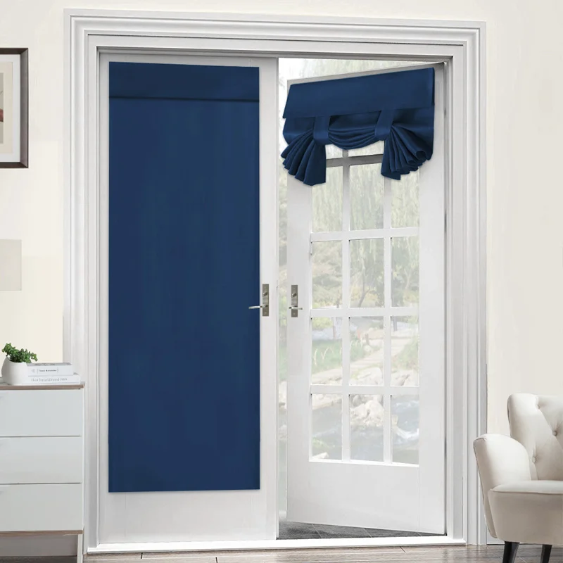 Cortinas opacas con aislamiento térmico para puerta, persiana colgante de tela suave autoadhesiva, antimosquitos, 11 estilos