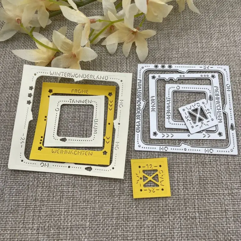 

Рождественские технические металлические штампы, трафареты для рукоделия, скрапбукинг, декоративное тиснение, ручная работа, штамповочный шаблон, форма