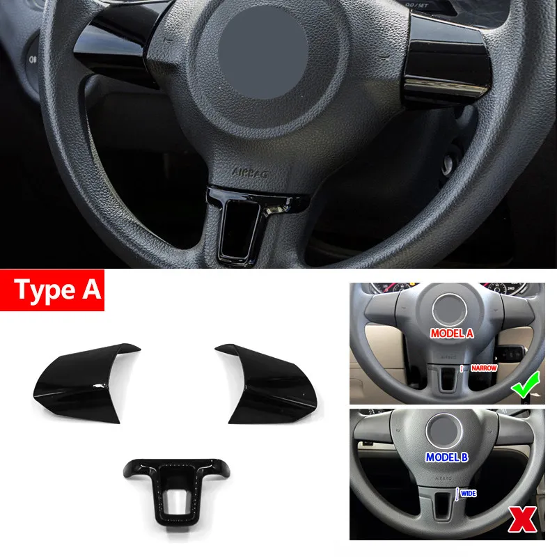 

Для VW Golf 6 VI MK6 Bora Passat B7 Jetta Polo Tiguan Caddy Touran CC Eos Sharan автомобильная крышка панели рулевого колеса аксессуары