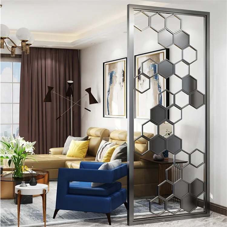 

Indoor Decorative Living Room Partition Metal Stainless Steel Hanging Room Divider Paritions Screen