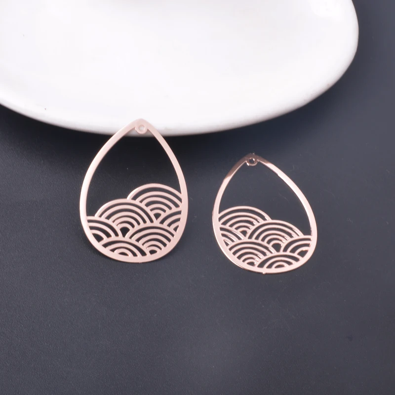 10 шт. 3 5*2 6 см светло-золотой цвет капли воды подвески латунные ювелирные