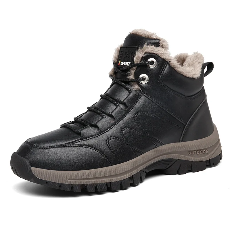 

Hiking Boots Random Leather Shoes Large Size Cotton Shoes Outdoor Plus Velvet Offroad Walking Shoes Large Size Tooling Boots
