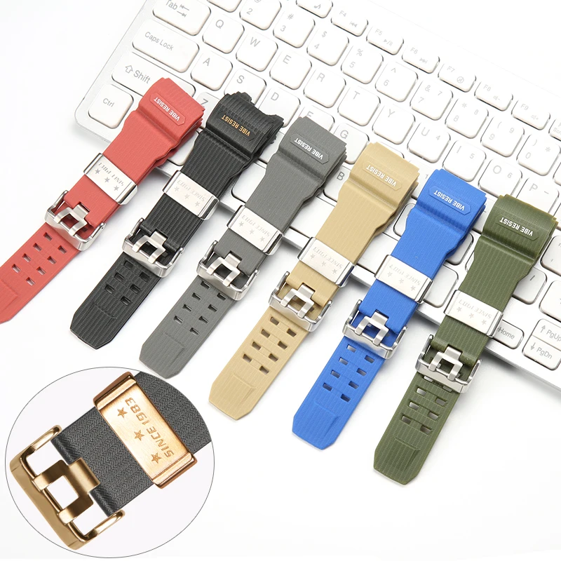 Фото Красочные аксессуары для часов из смолы, подходящие для Casio GWG-1000, ремешок для ремонта, мужской спортивный водонепроницаемый резиновый ремешок для часов №1