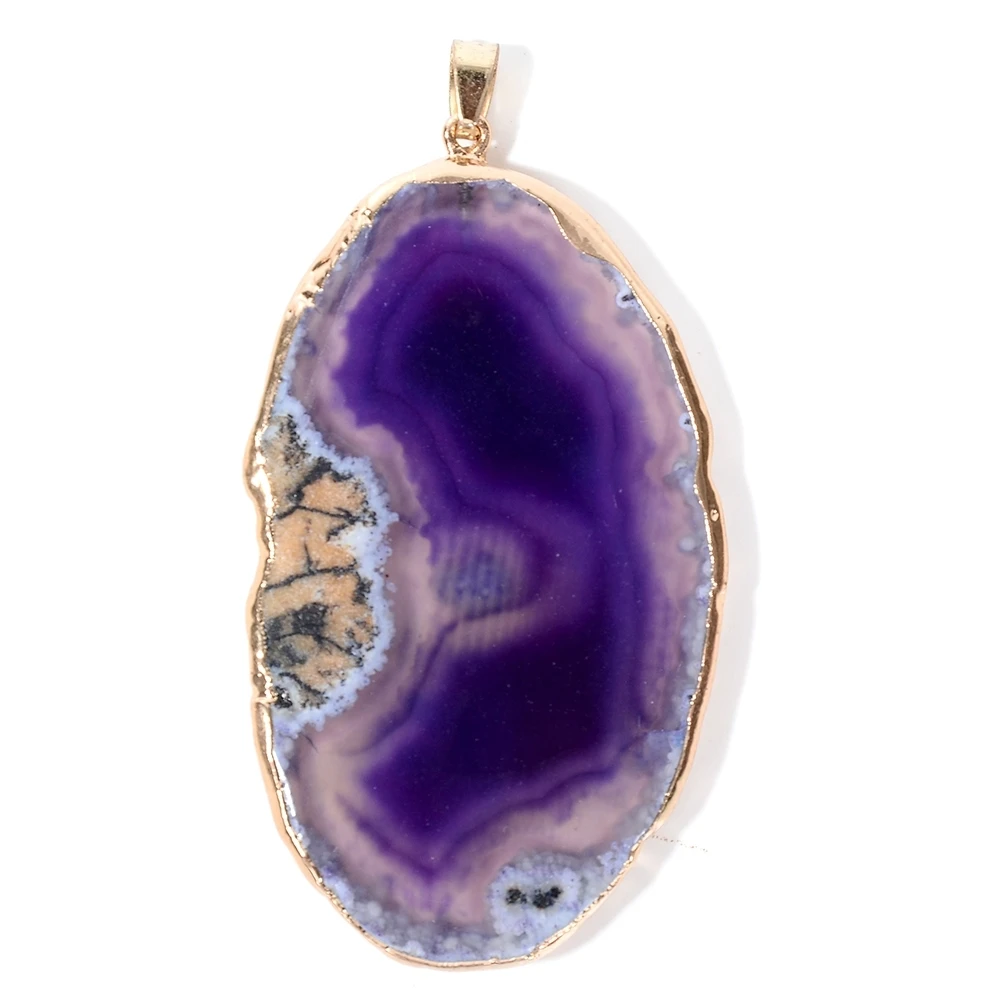 

20pcs Natural Colorful Agates Onyx Crystal Slice Geode Irregular Shape Agates Quartz Stone Pendant Fashion Jewelry
