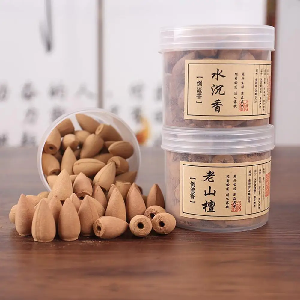 

58Pcs/Box Incense Cone Natural Aroma Reflux Plant Spice Chinese Traditional Sandalwood Incense Aromatherapy for Meditation