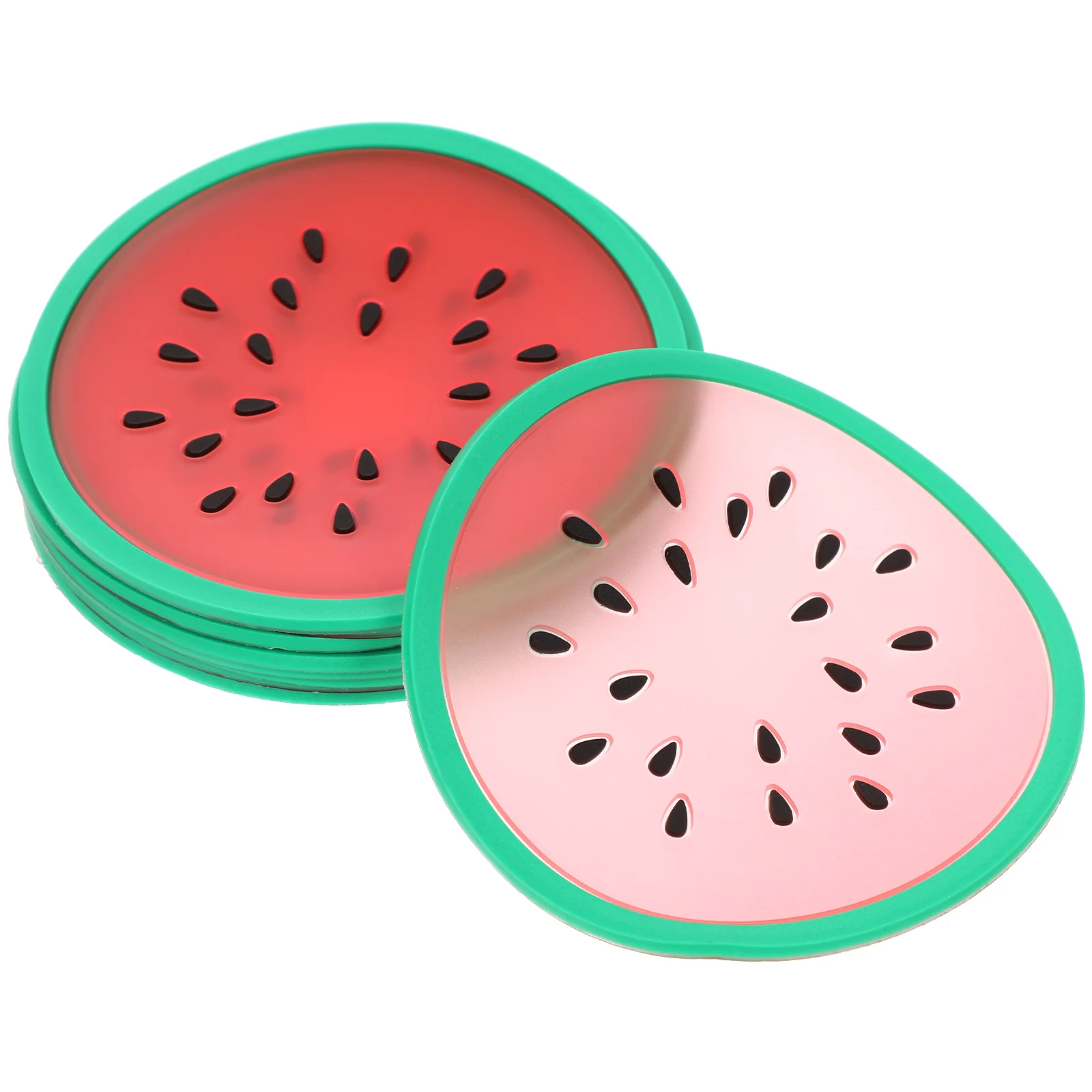 

10 Pcs Fruit Silicone Mat Coffee Coasters Drink Table Coasters Round Summer Drink Coaster Silica Gel Beverage Coasters