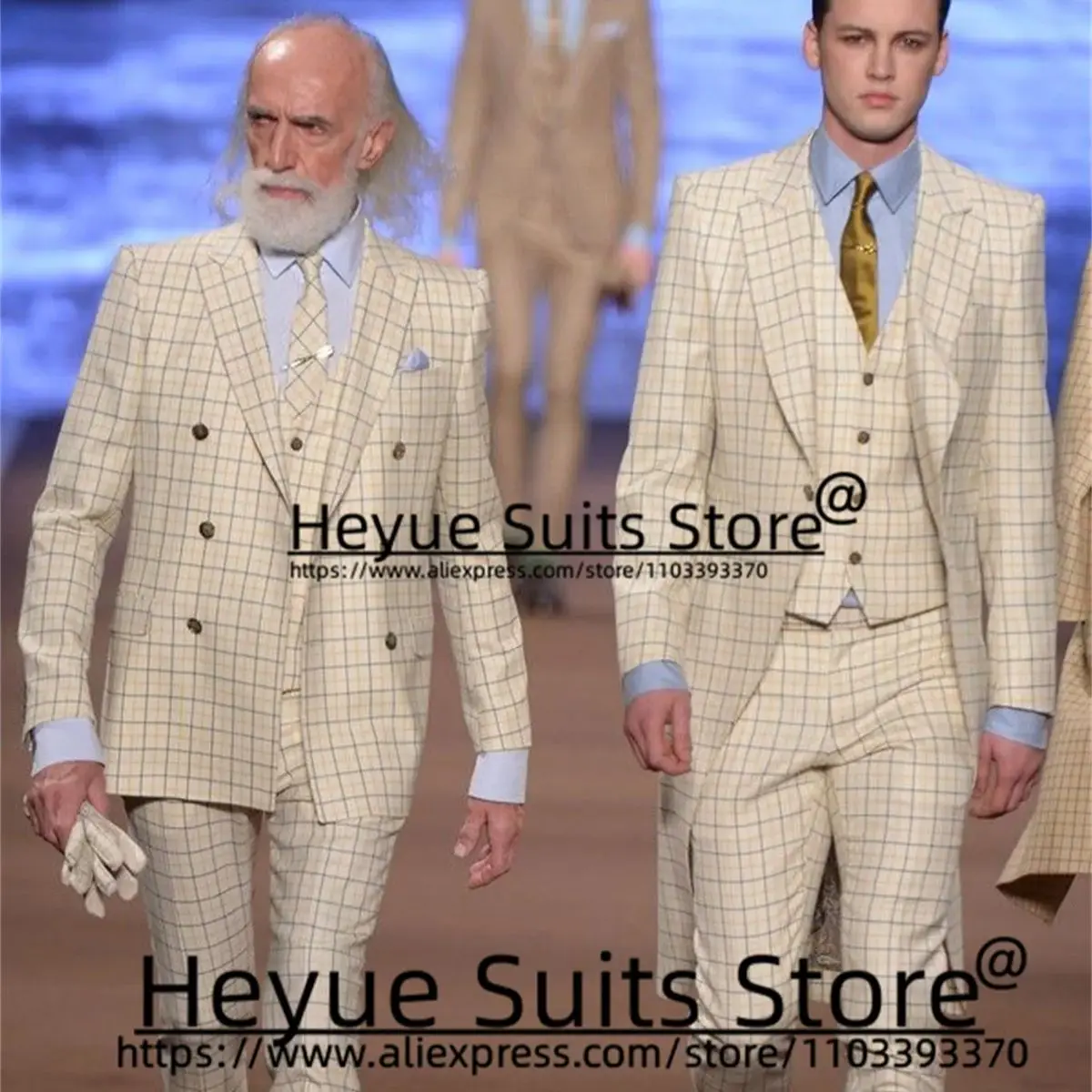 Деловые итальянские Длинные Стильные клетчатые мужские костюмы облегающие