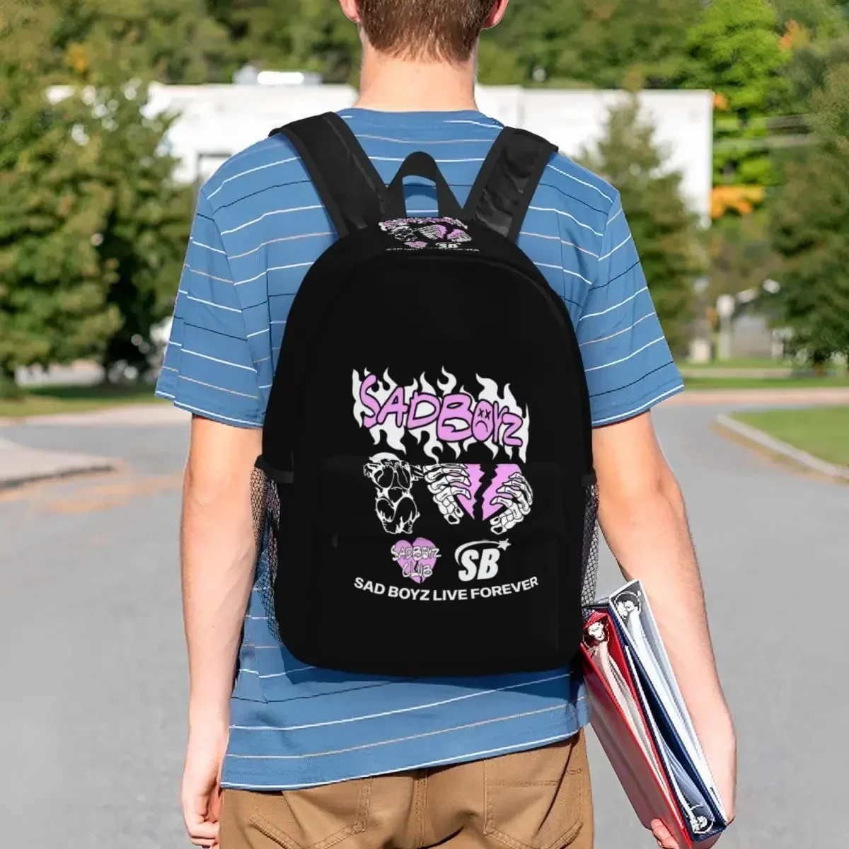 Фото Рюкзак Junior H Merch Sad Boyz для студентов, школьников, мальчиков и девочек, детская школьная сумка, сумка для ноутбука, наплечная сумка для мужчин и женщин №4