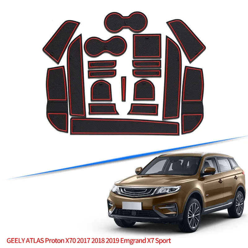 

19 шт., Нескользящие Коврики для автомобильных дверей Geely Atlas Emgrand X7
