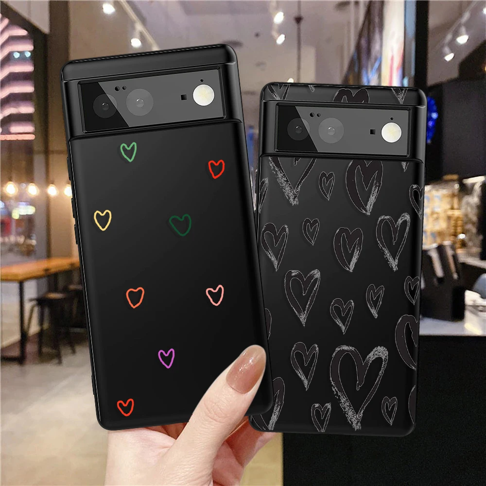 

Love Heart Case for Google Pixel 7Pro 7 6a 6 6Pro 5 5a 5G 4XL 4 2 3XL 2XL 3 3a 3aXL 4a Soft Protection Back Cover Capinha