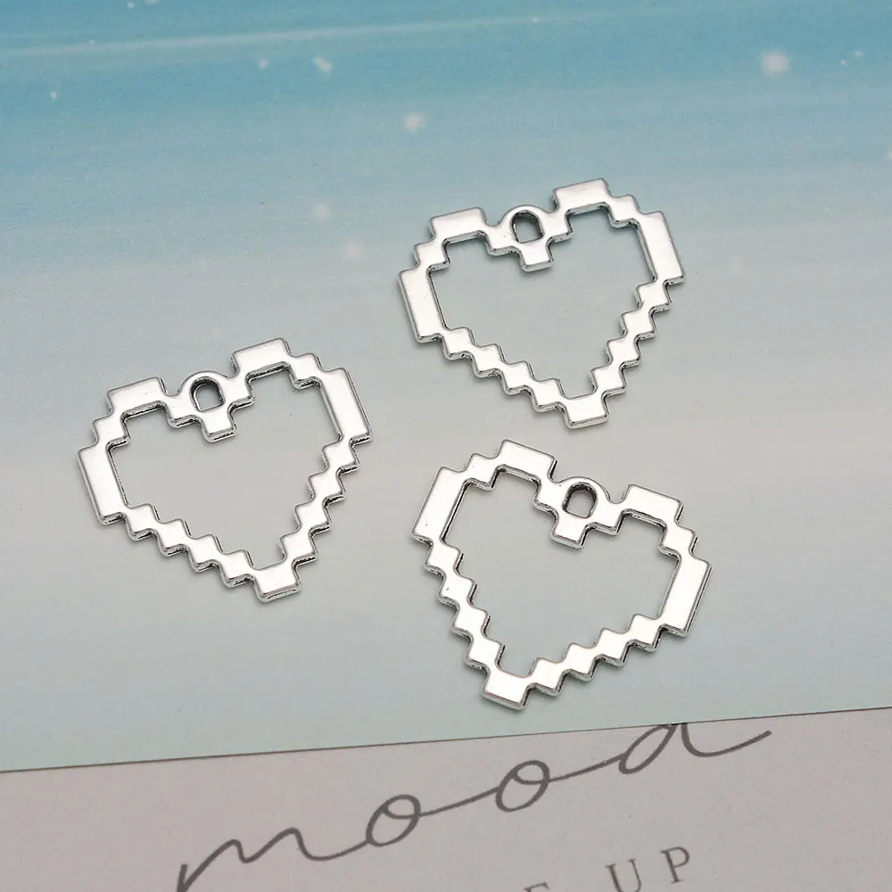 20 шт./партия, подвески в виде сердца, 22x24 мм