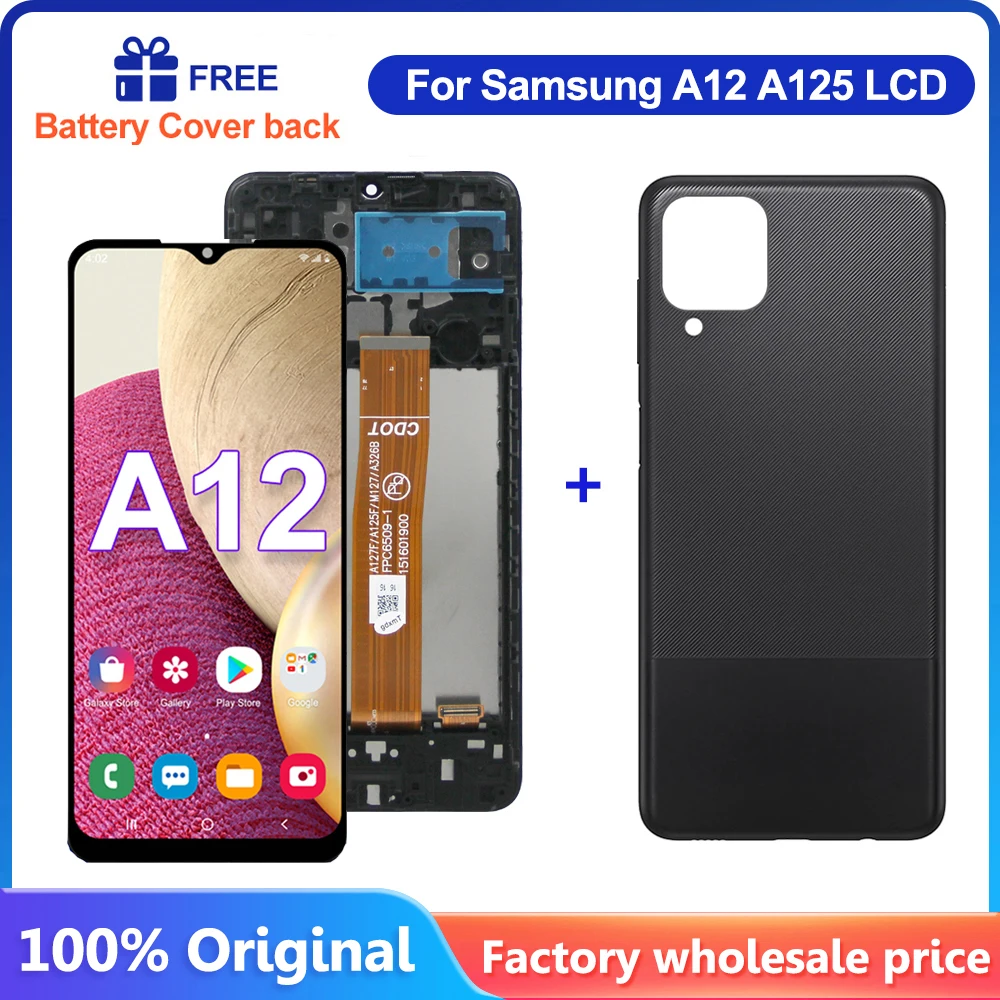 ЖК-дисплей 6,5 дюйма для Samsung Galaxy A12 A125F A125F/DSN, сенсорный экран с дигитайзером в сборе для Samsung A125, ЖК-дисплей, оригинал