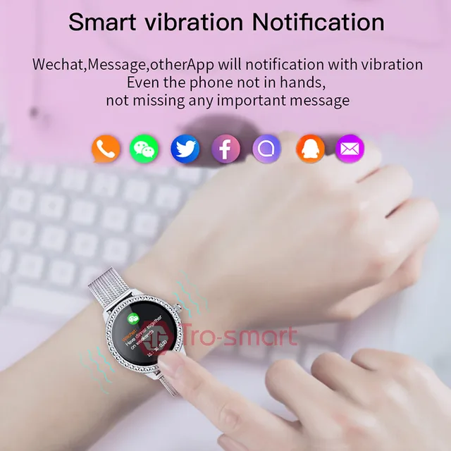 Lady Diamonds Smart Watch Women's Lovely Smartwatch Heart Rate IP68 Waterproof Smart Clock For IOS Android Sports Smart-watch 4