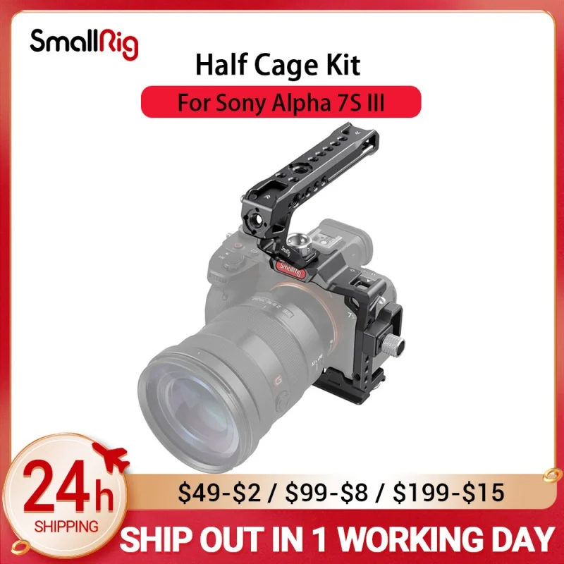 

Клетка SmallRig для камеры Sony Alpha 7S III A7s3 с верхней ручкой ARRI для ручной съемки 3237