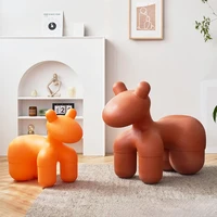 Nodic Modern Design Pony Children Chair Cute Small Animal Shape Living Room PE Outdoor Adult and Kids Chair