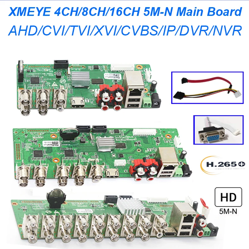 

H.265 5M-N 8CH 16CH 1080P IP DVR плата XMEYE NVR 4 канала 5 в 1 AHD TVI CVI гибридный видеорегистратор плата 3 в 1 для системы видеонаблюдения