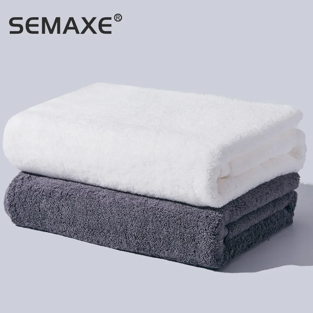 

SEMAXE, банное полотенце из чистого хлопка, роскошное высококачественное банное полотенце 70x140 см, комплект из двух предметов, мягкий, супер впитывающий, желтый, белый, синий G