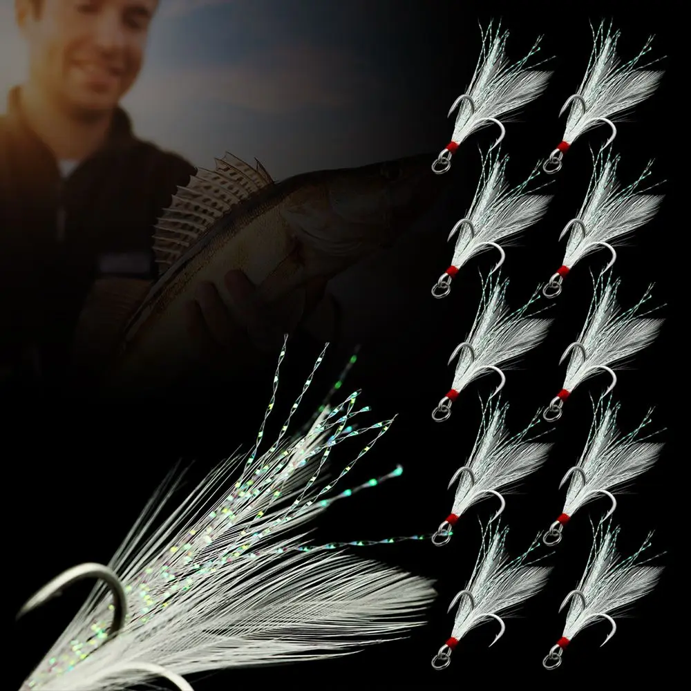

Fishing Tackle Fishing Accessary High Strength Hooks Three Hook With Feather Three Anchor Hook Fish Hook Carbon Steel