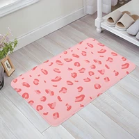 pink leopard print entrance door mat bedroom kitchen bathroom mat non slip door mat personality home decor