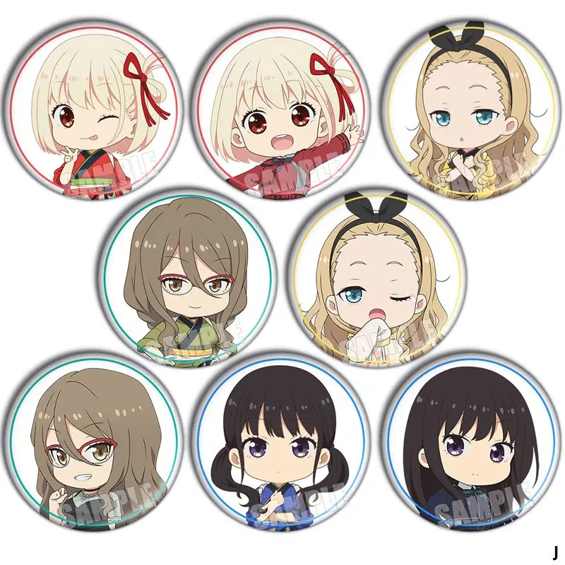 

Anime Lycoris Recoil Chisato Takina Inoue 58mm Figure Badge Round Brooch Pin Gifts Kids Collection Toy 2839