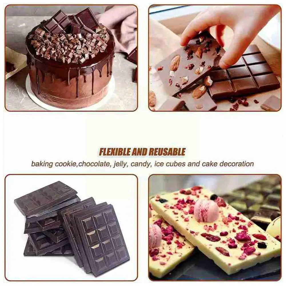 

12 grid Waffle Chocolate Silicone Mold Non Stick Silicone Cake Ice DIY Baking Candy Mold Kitchen Baking Tool Mold Pastry O9N1