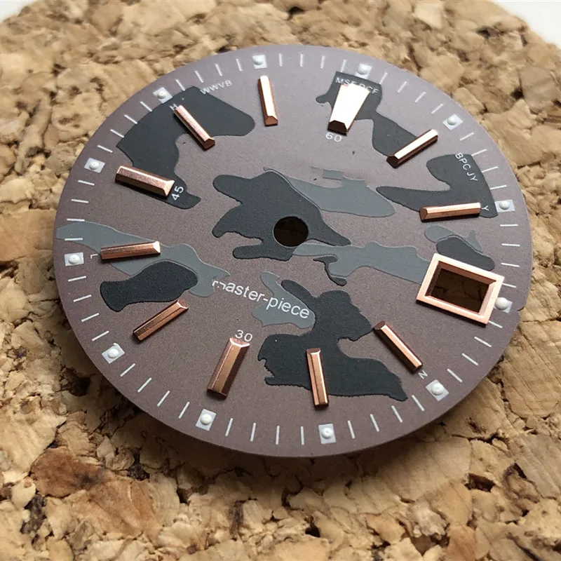 

S-Watch dial Camouflage 3D style dial fit NH35/Nh36 Automatic Movement nh35 dial with s logo with skx007/skx009