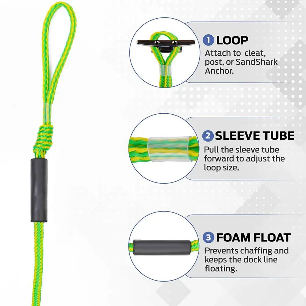 

High Elasticity Marine Accessories Ship Elastic Bungee Dock Line for Water Skiing