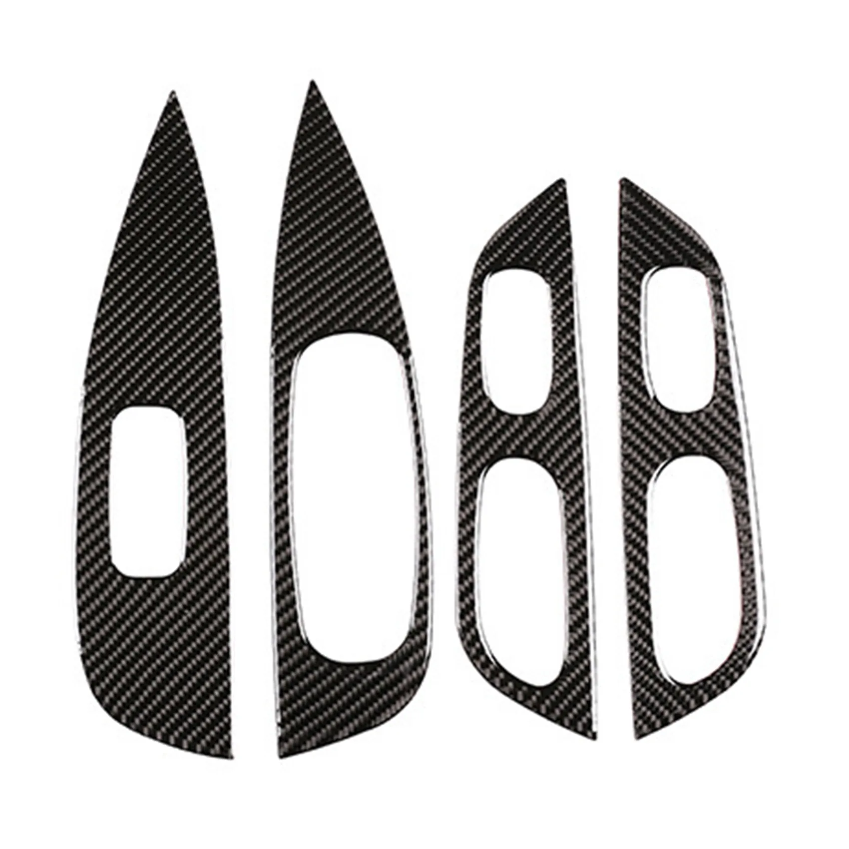 

4XReal Carbon Fiber Window Control Panel Stickers Glass Lift Switch Trim Cover Car-Styling for Nissan X-Trail 2014-2018