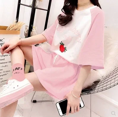 StylishSlimmingLoose-FitPetiteshorts2-PieceSet Women's Summer Korean Style Plus Size Casual Sporty Chic Shorts |