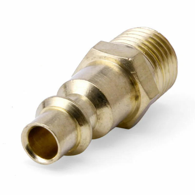 

Male Quick Coupler Plug 1/4 NPT Air Line Brass Gold Female Hose Compressor Release