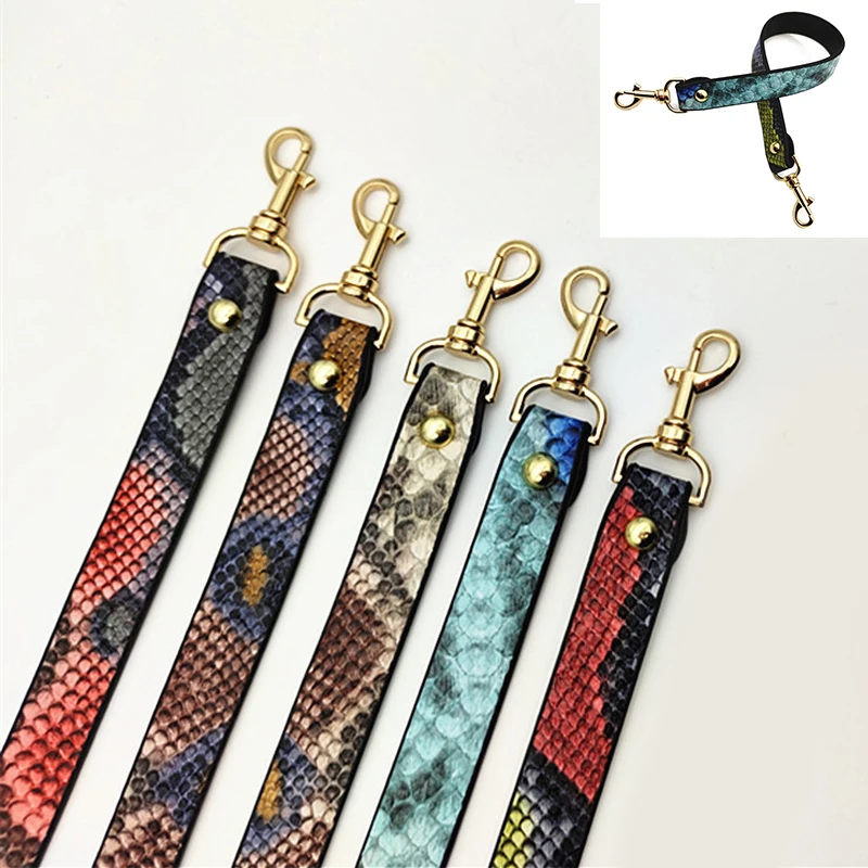 

Durable Bag Belts Snake Print Short Bag Straps Replacement Belts Fashion Bag Handle Unisex Multicolor Handbag Straps Accessories