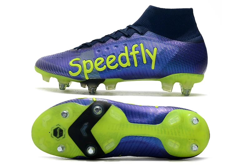 

High Tops Soccer Shoes SG Cleats Mens Outdoor Football Boots