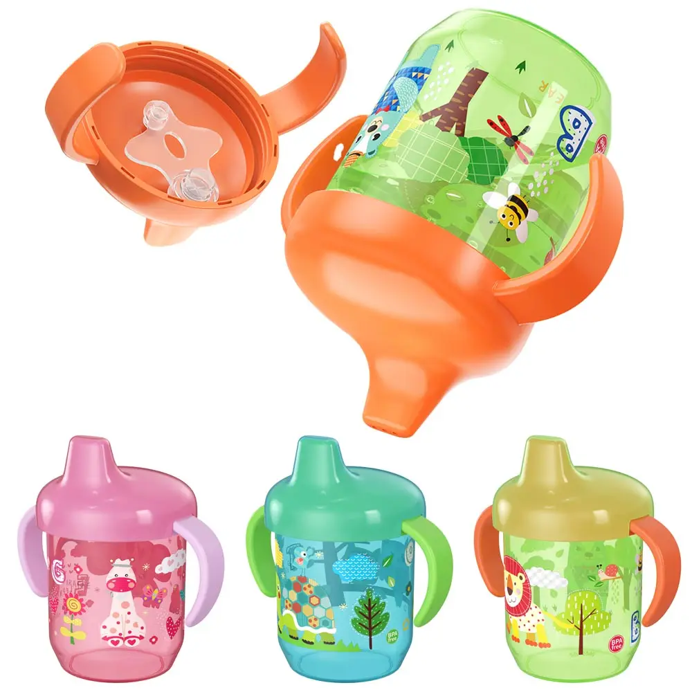 

Anti Leak Baby Learning Drinking Sippy Cup with Double Handle Flip Lid BPA Free Infants Feeding Water Bottle Duckbill Drinkware