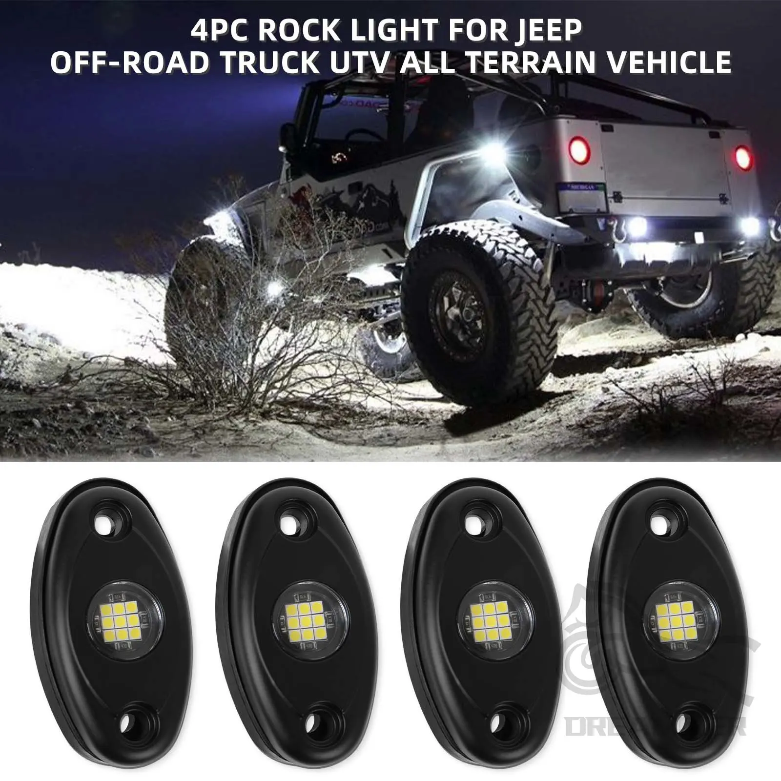 

4 PCS Universal Car Underbody LED Atmosphere Neon Light Decorative Lamp Light Exterior Decoration Waterproof Rock Light