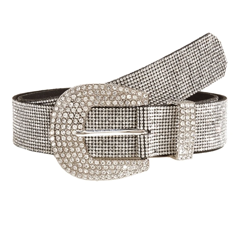 

E9LC Bling for rhinestone Belts Women Vintage Western Cowgirl Bling Belts for Jeans