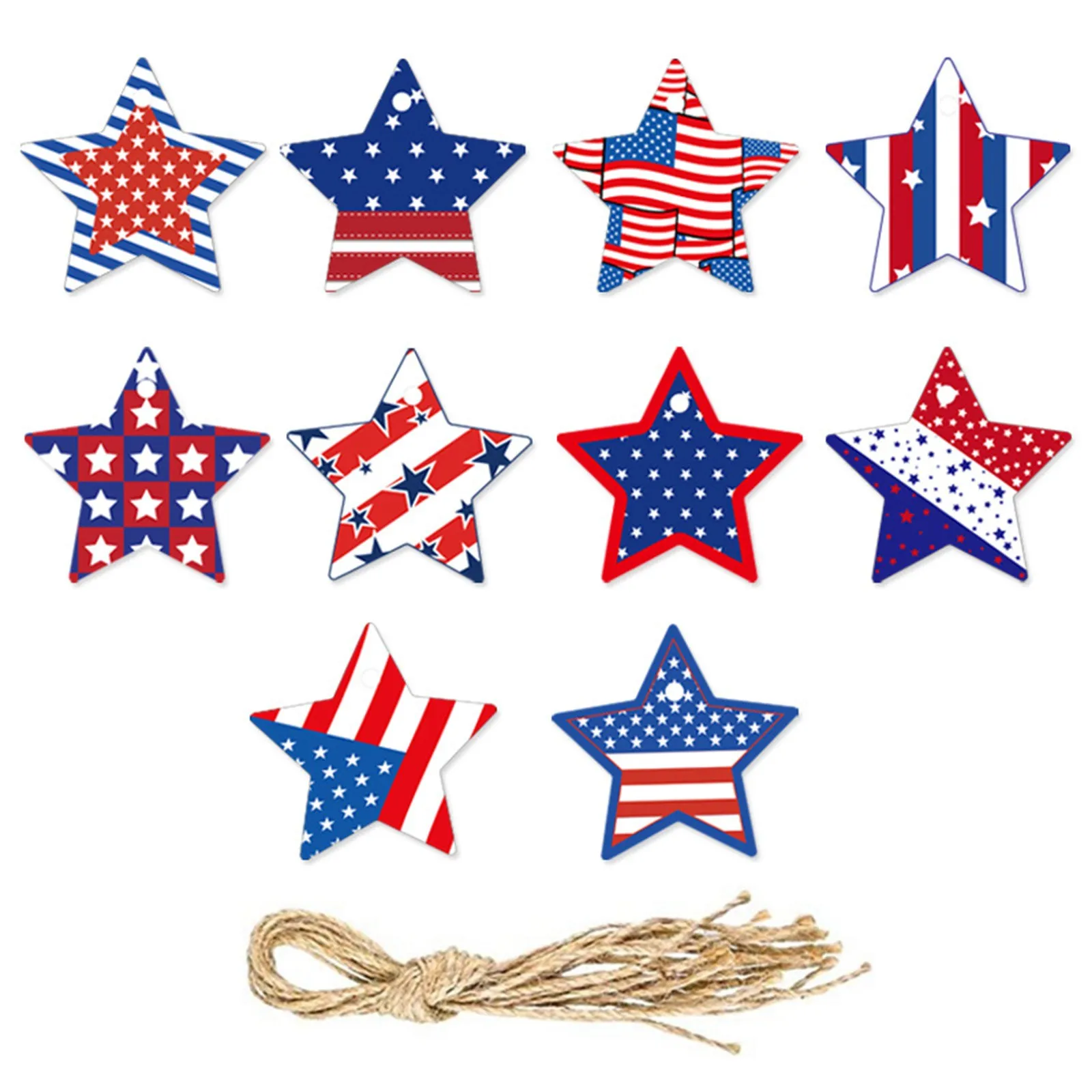 10pcs American Independence Day Decorative Hanging Party Gift Decoration Fireplace Decorations for Mantle Fir Garland Crafts images - 6