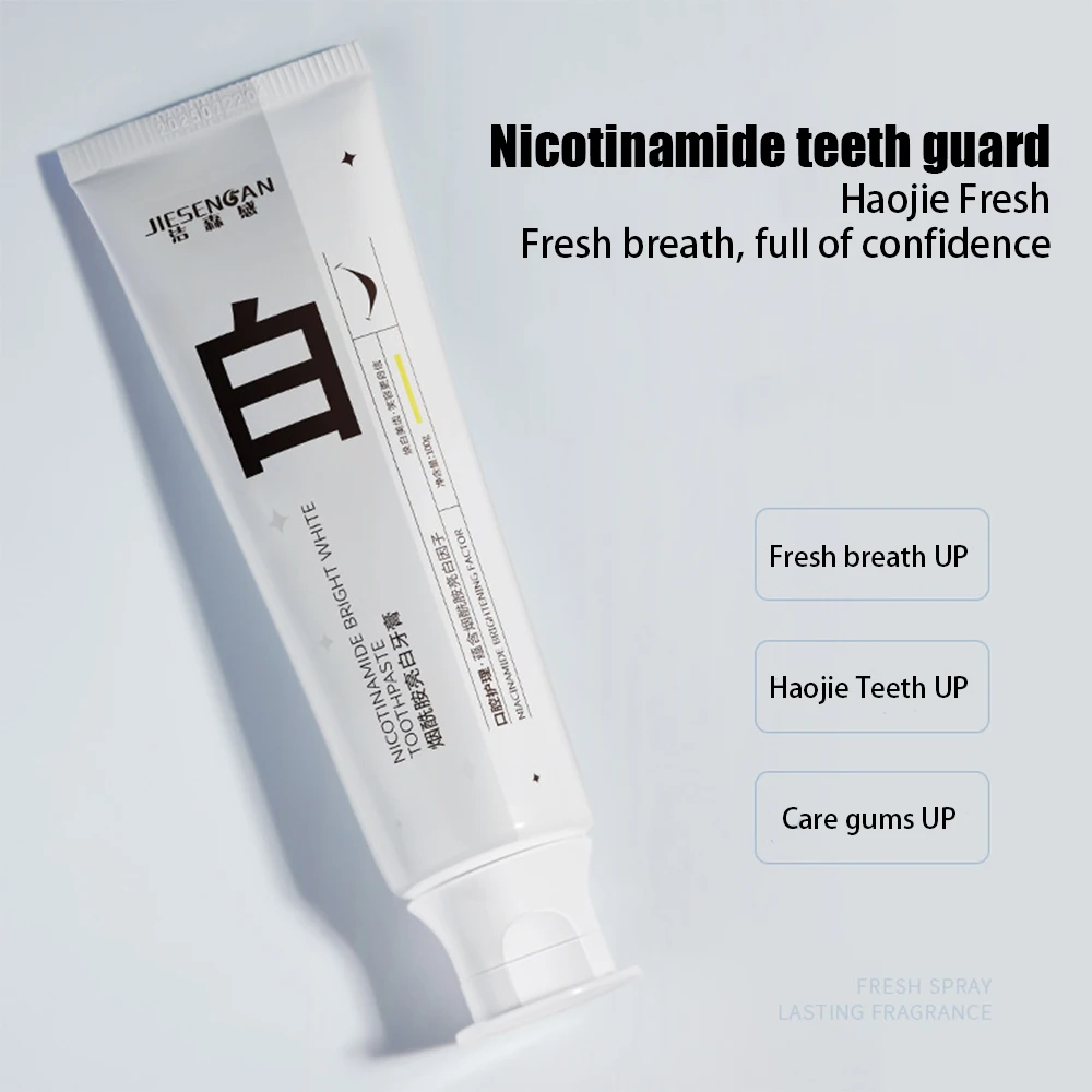 

Nicotinamide Bright White Anti-Sensitive Toothpaste Whitening Toothpaste Remove Stains Plaque Fresh Breath Dental Care 100g
