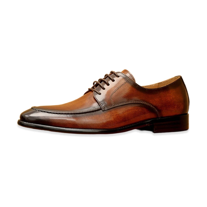 

Eioupi Classic Real Full Grain Calfskin Leather Cowhide Lining Men's Business Brown Dress Shoes