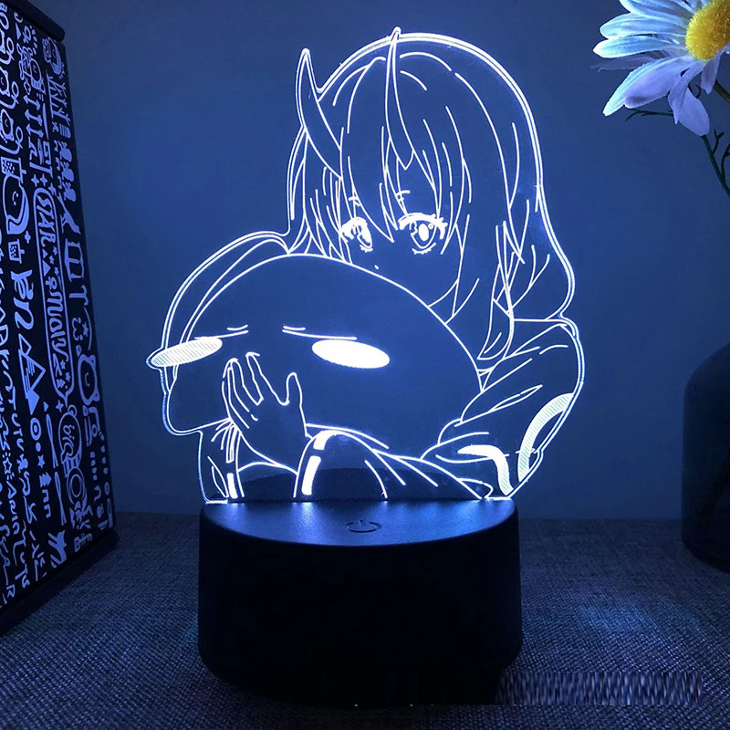 That Time I Got Reincarnated as a Slime Rimuru Tempest Anime Figure 3d Led Lamp For Bedroom Manga Night Lights Children's Gift
