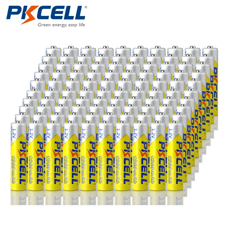 

100pcs/lot PKCELL Nimh Batteries AAA 1.2V 1200mAh AAA Ni-Mh Rechargeable Battery Battria 3A Baterias High Capacity