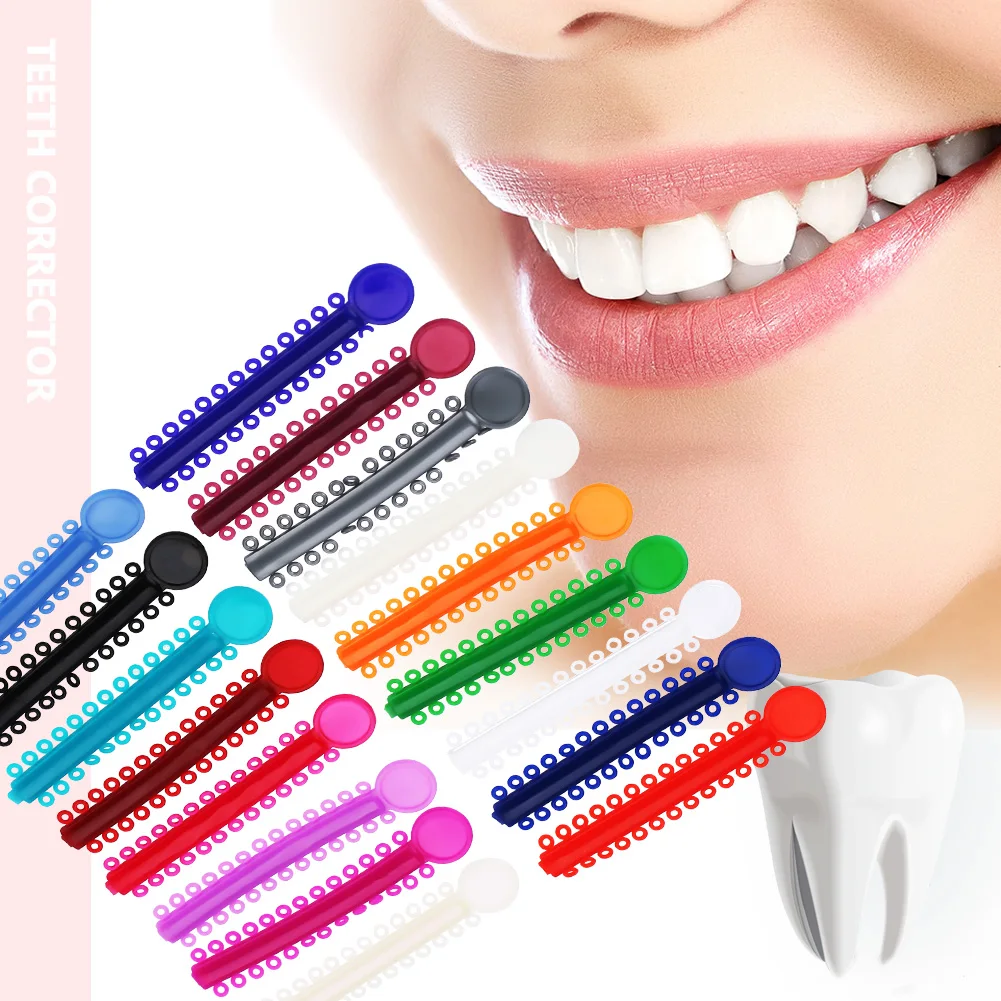 

40pcs Multi-color Dental Orthodontic Ligature Rubber Bands Teeth Corrector Elastic Brace Elastic Rubber Dentist Tools Braces
