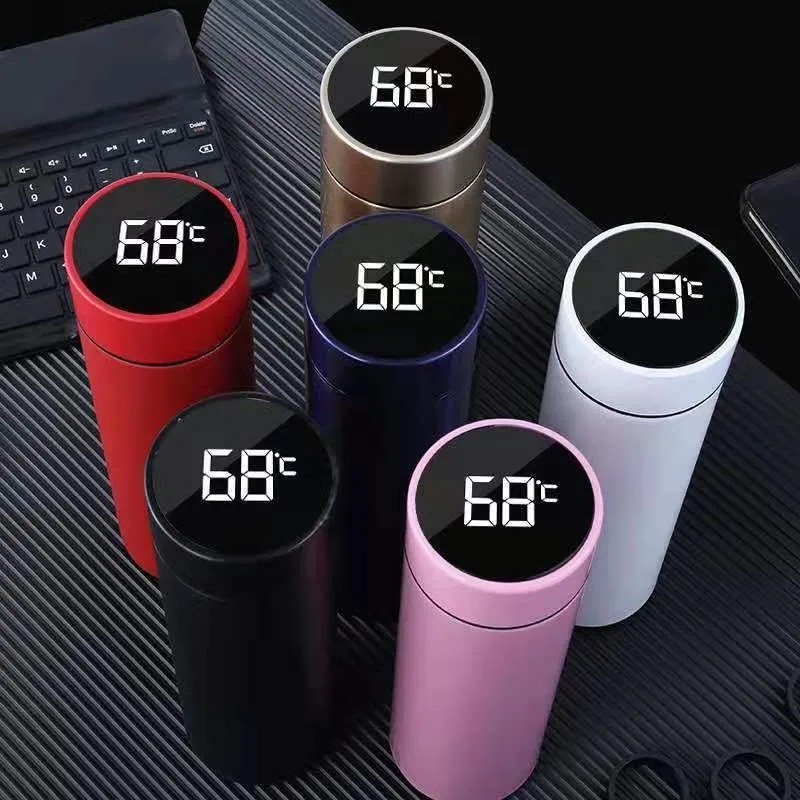 

500ml Intelligent 304 Stainless Steel Thermos Temperature Display Portable Anti-fall Leak-proof Drinkware Outdoor Travel Mug