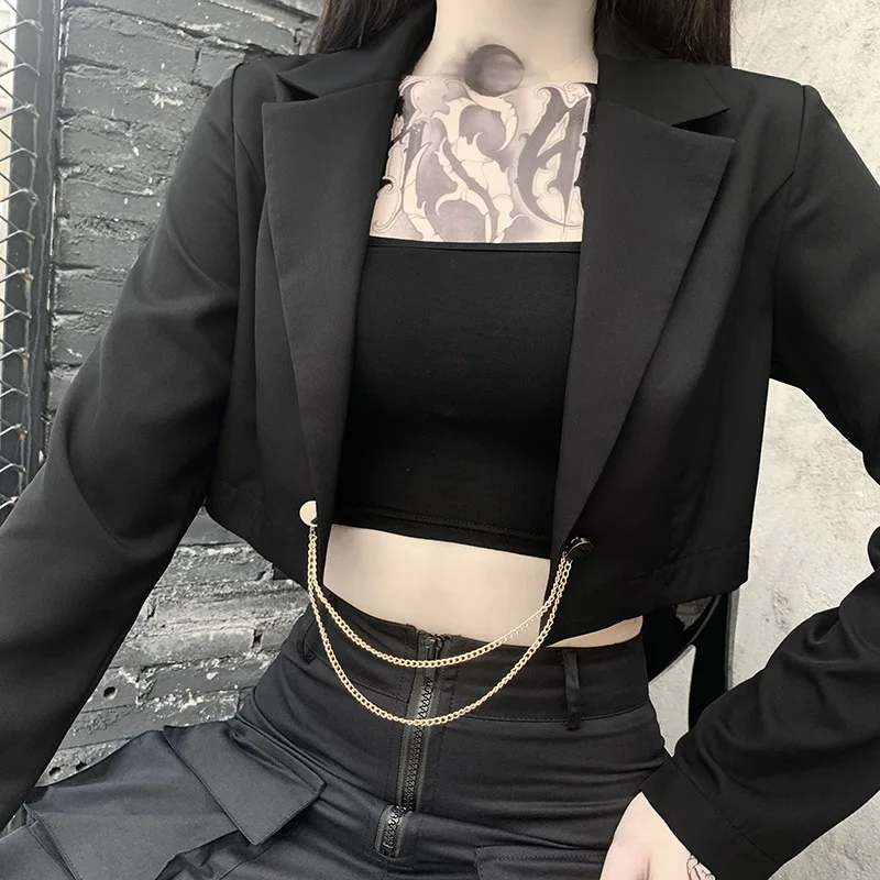 

2022 European and American Ins Spring and Autumn Sexy Student High Street Women's New Design Sense Suit Jacket Women