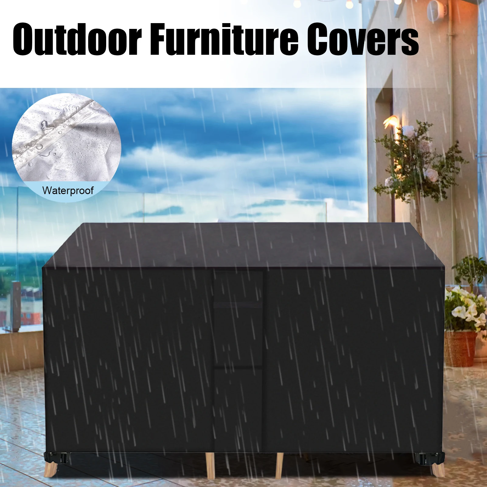 

Waterproof Garden Furniture Covers UV Resistant Protective Outdoor Patio Cover Dust Rain Snow Cover For Table Sofa Bench Chair