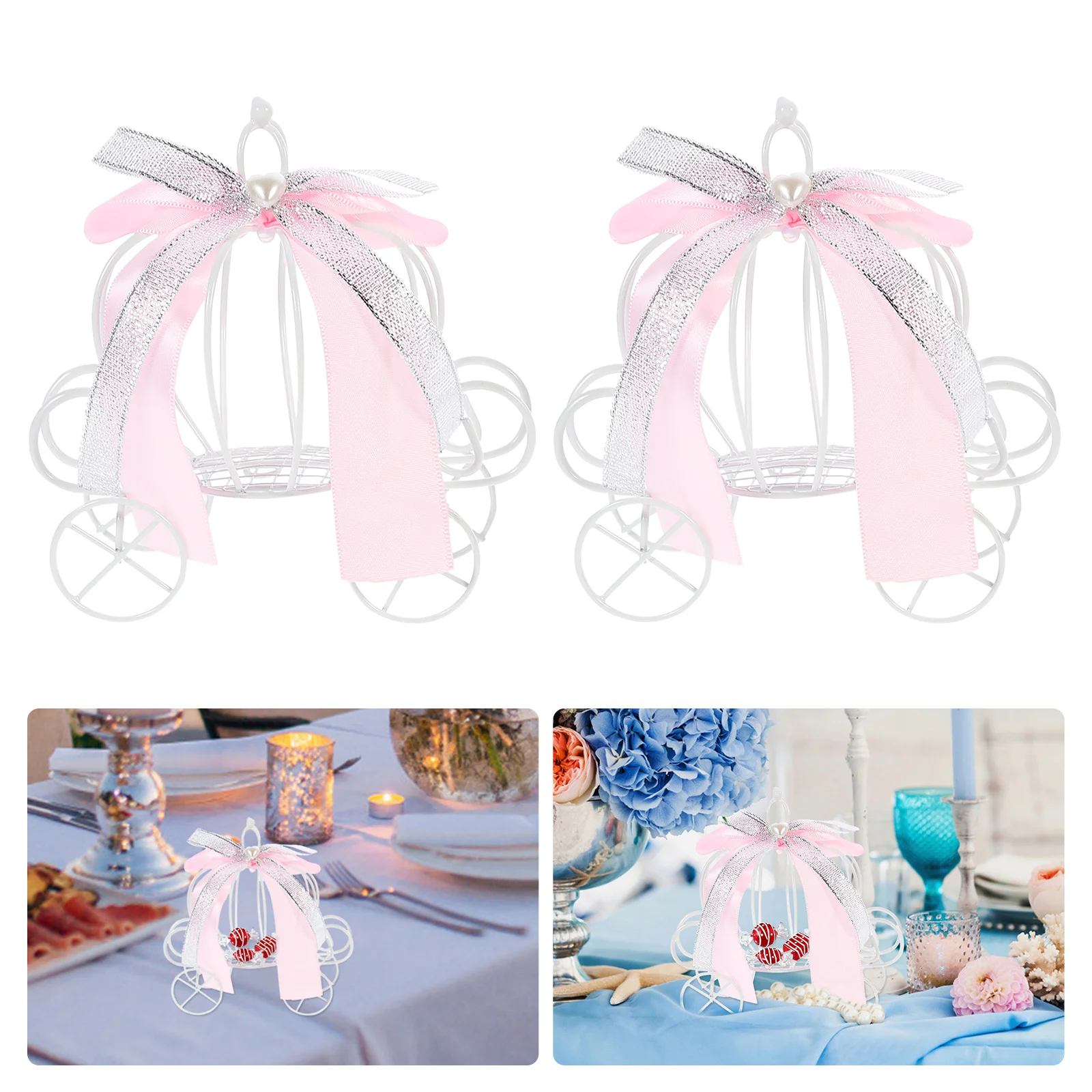 

Box Candy Boxes Wedding Carriage Favor Gift Party Pumpkin Holder Chocolate Trinket Container Decor Iron Storage Gifts Cookie