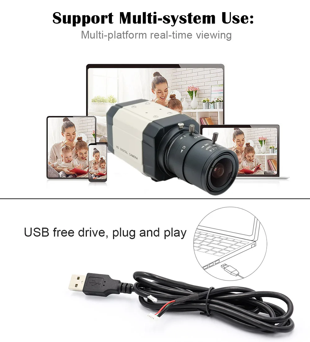 HD 4k 8MP USB Webcam 2K 4 Megapixel UVC OTG PC Video Camera Mini Industrial 3MP 6mm 2.8-12mm 5-50mm Varifocal Zoom Lens images - 6