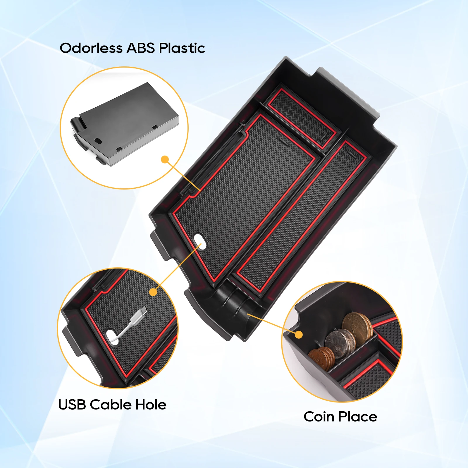 LFOTPP Автомобильный подлокотник ящик для хранения Hyundai Sonata 2024 2025 Центральный