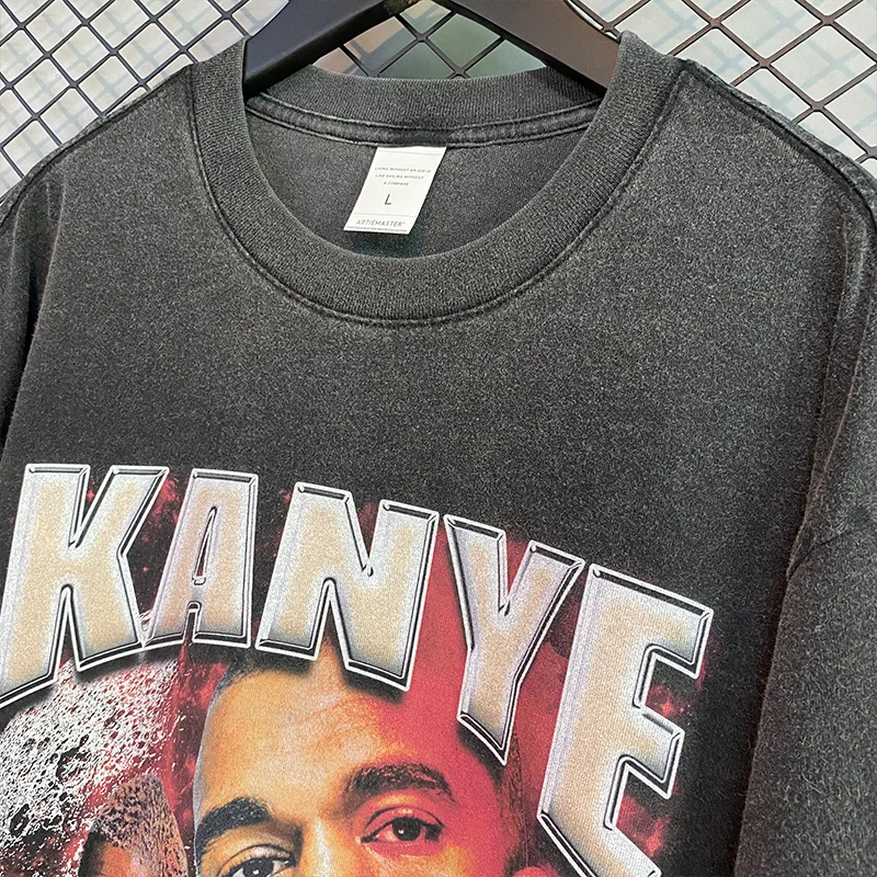 Футболка Kanye West Graphic мужская оверсайз уличная одежда топ из 100% хлопка в стиле